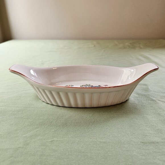 Vintage Country House Japan Mini Casserole | Oval Baker | Handled Au Gratin Dish - Picture 7 of 12